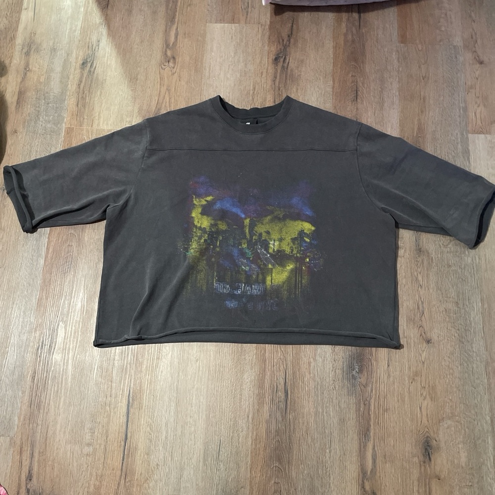 H&M Oversized Cropped Black T-Shirt
